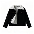 thumbnail image 3 of Swuxness Toddler Boy' Fleece Fall Jackets Long Sleeve Solid Color Thickened Mid-Length Warm Coat, 3 of 5