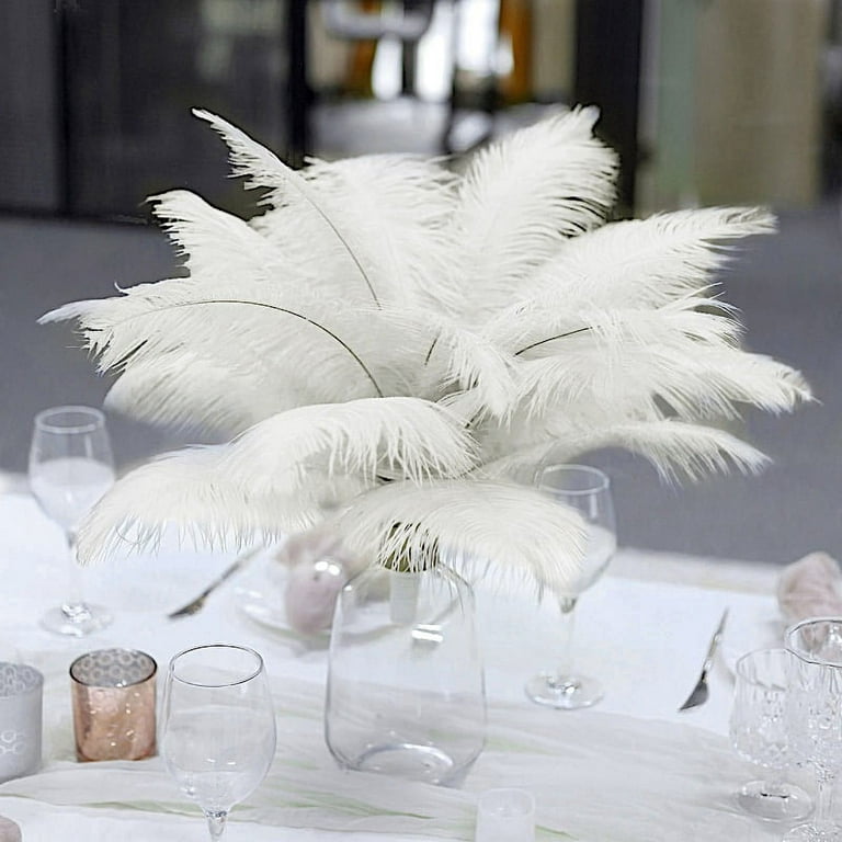 Red and Black Ostrich Feather Centerpieces - Events Wholesale