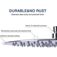 thumbnail image 4 of Cabezal de ducha de lluvia de lujo, efecto espejo de acero inoxidable pulido, diseño ultrafino, cobertura de alto flujo de 12", instalación rápida sin herramientas, brazo de extensión ajustable no, 4 of 7