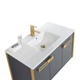 thumbnail image 4 of Fine Fixtures Oakville 42 in. W x 18 in. D x 33 in. H Wall Mounted Bathroom Vanity in Onix Grey with White Ceramic Sink - Satin Brass hardware, 4 of 8