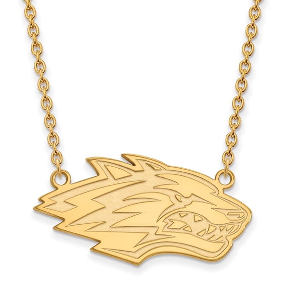 10k Gold LogoArt University of New Mexico Large Pendant 18 inch Necklace Q1Y009UNM-18