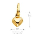 thumbnail image 3 of 14K Yellow Solid Gold Plain Heart Charm Pendant with 0.9mm Wheat Chain Necklace - 16", 3 of 4