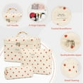 thumbnail image 3 of Soda Candy Makeup Bag Large Quilted Cosmetic Bag Floral Make up Bag for Women Cute Cotton Makeup Bag Set Travel Toiletry Organizer Bag, Strawberries, 3 of 7