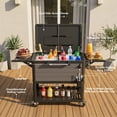 thumbnail image 5 of 100 Quart Rolling Cooler Cart with Bottle Opener Drainage, Portable Patio Cooler Rolling on Wheels, Outdoor Rolling Beverage Cart Drink Cooler for Patio Pool Deck Party BBQ Cookouts, 5 of 8
