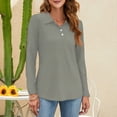 thumbnail image 2 of Lumtrix Women'S Polo Shirts Long Sleeve Collared T Shirt Golf Shirt Business Casual Tee Casual Tops Button Down Light Gray XL, 2 of 7