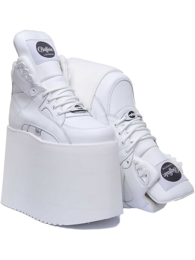 Buffalo 1534064 Women's White Lightweight Lace Up Leather 15cm