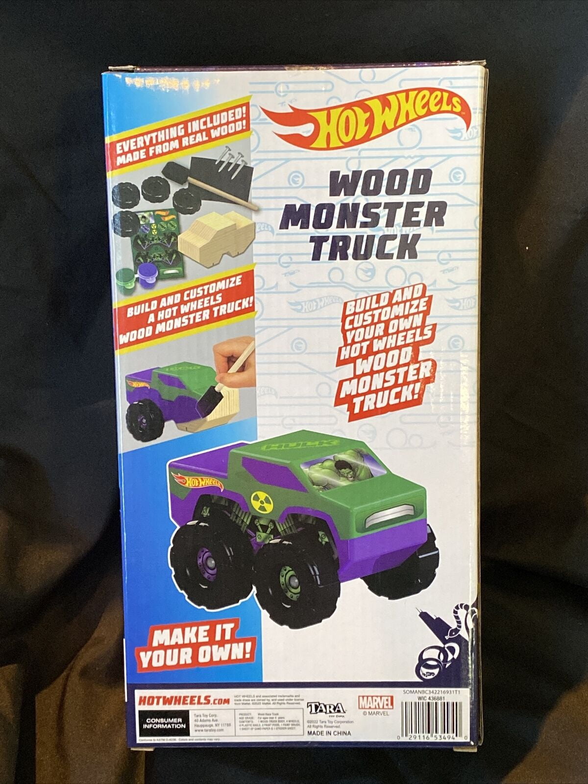 Carrinho Hot Wheels Monster Truck Hulk Marvel Caminhonete