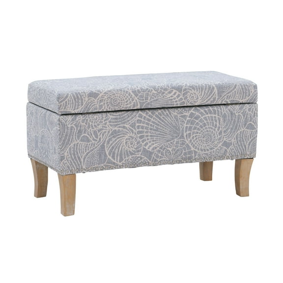 Contemporary Home Living Upholstered Storage Ottoman Stone