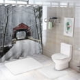 thumbnail image 7 of Creowell Snowy Forest Pretty Shower Curtain Set with Hooks, 100％ Polyester Bathroom Decor, Various Sizes 36x72, 7 of 7