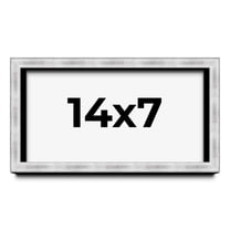14x7 Frame Brushed Silver Solid Wood Picture Frame | 0.75 Inch Moulding Width | Rabbet Depth 0.75