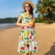 thumbnail image 4 of Balery Cartoon Vegetables Vestidos sueltos de manga corta para mujer, vestidos de verano 2025, vestidos casuales de corte A con vuelo., 4 of 6