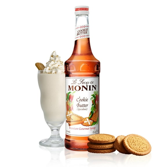 Monin - Cookie Butter Syrup, Great for Coffees, Lattes, and Mochas, Gluten-Free, Vegan, Non-GMO (750 ml)