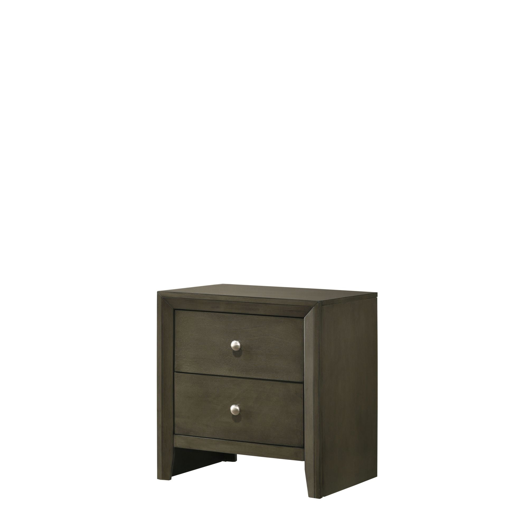 Ilana Gray 2-Drawer Wooden Nightstand