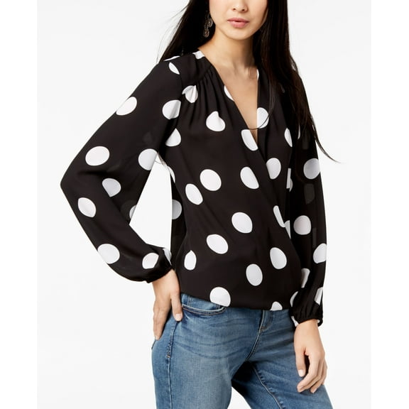 INC International Concepts Surplice Top Sprinkle Dot L