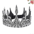 thumbnail image 3 of Plastic Tiara Crown Men King Crown Adult Halloween Crown Soft Headband Costume Headdress, 3 of 4