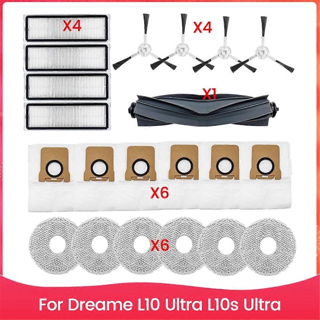 For Dreame L10 Ultra L10s Ultra Main Side Brush Hepa Filter Mop Cloth Dust Bags Robot Vacuum Cleaner