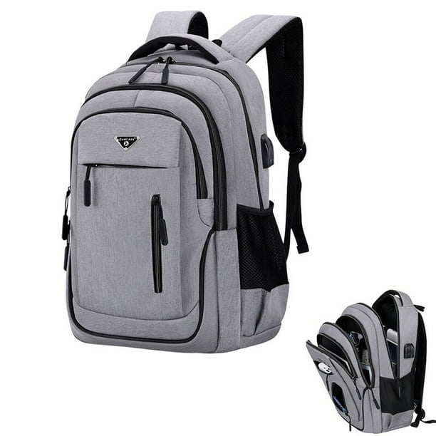 Mochila para ordenador portatil de gran capacidad para hombre bolso Oxford gris solido para escuela secundaria mochila multifuncional para adolescentes y estudiantes universitarios 15 6 xuanjing unise...