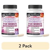 (2 pack) BioSchwartz Prebiotics and Probiotics with Digestive Enzymes for Women, 30 Capsules