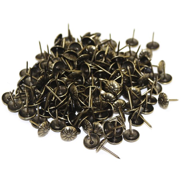 MesaSe 100 Pieces Upholstery Nail Antique Furniture Decorative Tacks Assortment Kit