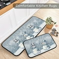 thumbnail image 6 of Winter Frosty Tree Snow Snowman Kitchen Rug and Mat Set of 2 Blue Snowflakes Anti Fatigue Non Slip Washable Runner Rugs Floor Mats for Christmas X-mas Holiday Kitchen Laundry Room Home Decor, 6 of 6