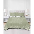 thumbnail image 3 of Turtle Green Full Size Down Alternative Comforter, Lightweight Comforter Quilt Bedding Set with Pillow Shams Coastal Ocean Boho Flower Retro Mottled All Seasons Bed Comforter Duvet Insert 78"x90", 3 of 7