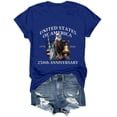 thumbnail image 5 of TOWED22 250 Anniversary USA Shirts for Women Freedom Shirt American Flag Graphic Tees Casual Crew Neck Tshirt(Blue,XL), 5 of 8