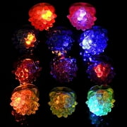 Novelty Flashing LED Bumpy Jelly Ring (12 Pcs)