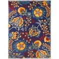 thumbnail image 2 of Nourison Aloha Floral Textured Flatweave High-Low Indoor Outdoor Area Rug Navy Multicolor 7'10" x 10'6", 2 of 12