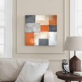 thumbnail image 2 of Wall Art Prints, Abstract Orange Grey Framed Canvas Prints for Bedroom Living Room Bathroom Office, Modern Oil Painting Geometric Art Gallery Wrap Wall Art Poster for Gifts Home Decor 20"x20", 2 of 9