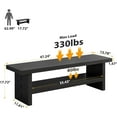 thumbnail image 2 of 2 Tier Entryway Bench, 47.24" Shoe Bench, Rustic Shoe Rack, Wooden Storage Bench for Entryway Hallway Living Room Bedroom, Easy Assembly, Black, 2 of 15