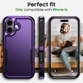 thumbnail image 2 of for iPhone 16 Case, [Shockproof] Military Grade Proof Protection [Dropproof] Rugged Protective Heavy Duty Phone Case Cover for iPhone 16 (Purple), 2 of 14