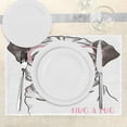thumbnail image 3 of Ambesonne Pug Place Mats Set of 4, Pug with Bow Glasses, Standard Size, Brown Pale Pink White, 3 of 6