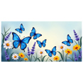 thumbnail image 3 of Beautiful Blue Butterflies and Pink Flowers Background Banner Party Decorations Backdrop Photography Props Spring Events Garden Parties Wedding Decorations, 3 of 4