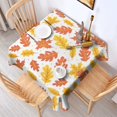 thumbnail image 2 of Autumn Fall Leaves Pattern Square Tablecloth,Waterproof Square Table Cover,Wipeable Spillproof Washable Table Cover for Home Kitchen Party Decor 60"x60"(152x152cm), 2 of 6
