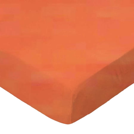 SheetWorld Fitted 100% Cotton Percale Pack N Play Sheet Fits Graco 27 x 39 Deep Orange Woven