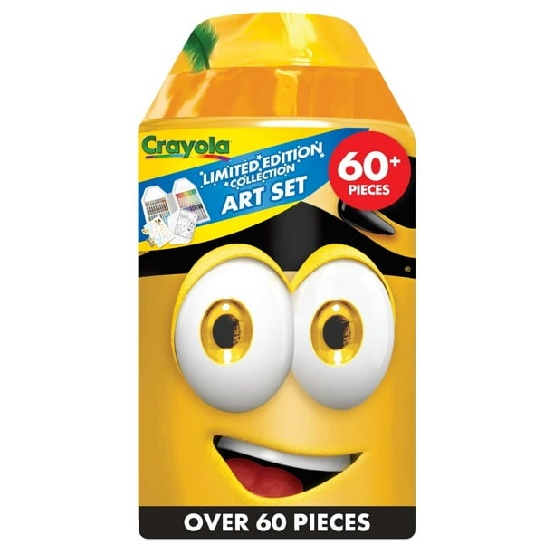 Crayola Juego para colorear con estuche artístico amarillo de edición limitada Crayones de edición limitada Más de 50 piezas Regalos para niños