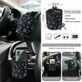 thumbnail image 5 of Renewold Bat Mushroom Spider Web 15 Pack Car Seat Cover Set with Steering Wheel Seat Belt Strap Rearview Mirror Cover Garbage Cans Air Vent Pouch Coasters Keychain Halloween Auto Decor, 5 of 7