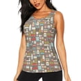 thumbnail image 1 of Junzan Kitchen Food Pattern Workout Tank Tops for Women Sleeveless Running Loose Fit Yoga Tops Active Shirts Gym Exercise-X-Large, 1 of 7