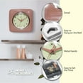 thumbnail image 6 of Infinity Instruments Square Retro Wall Clock, Terracotta, 9.25", 6 of 7