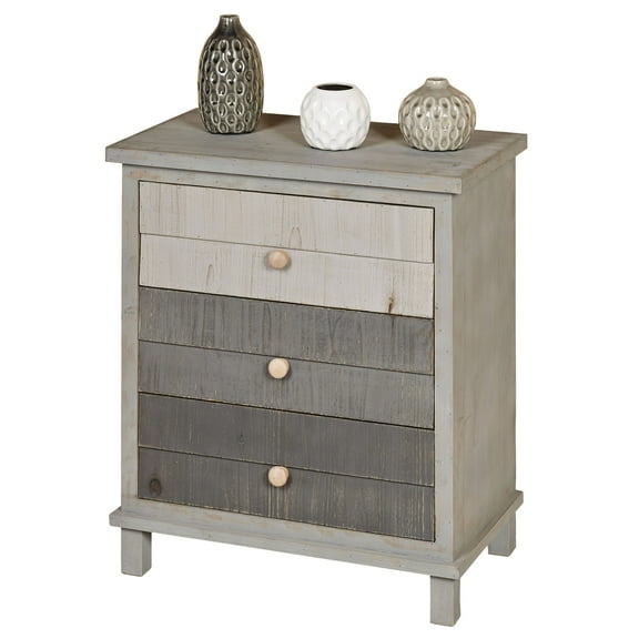 Shades of Gray Plank Style Wooden Storage Cabinet, 24”W x 14”D x 27.5”H