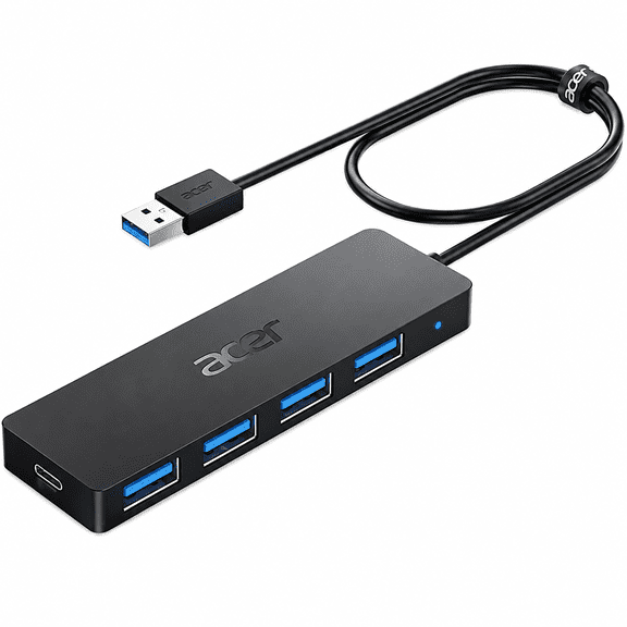 Generic USB 3.0 Hub, 4‑Port USB Data Hub with USB‑C Port, 5Gbps High‑Speed USB Splitter for Laptop, PC, Desktop, Flash Drive, Mouse, Keyboard