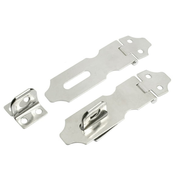 Uxcell Hardware Parts Silver Tone Metal Padlock Clasp 3" Long 2 Sets