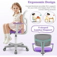 thumbnail image 3 of YANG2 Kids Desk Chair, Children Computer Chair with Wheels and Y-Shaped Lumbar Support, Mesh Kids Office Chair, Height Adjustable Desk Chair for Girls Boys Aged 4-13, Purple, 3 of 10