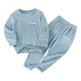 thumbnail image 4 of KPOPLK Two-Piece Pajama Set for Boys Girls Soft Cotton Clothes Toddler Fall Winter Pajamas for Kids Long Sleeve Shirts+Pants PJS Sleepwear Size 5-6 Years,Blue, 4 of 4