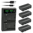 thumbnail image 1 of Kastar 4-Pack NP-F550 / NP-F570 Battery and LTD2 USB Charger Compatible with Teradek Wave Smart Streaming Monitor/Encoder, Vaxis Storm 072 Field Monitor, GyroVu Lightweight 5" On-Camera Monitor, 1 of 6