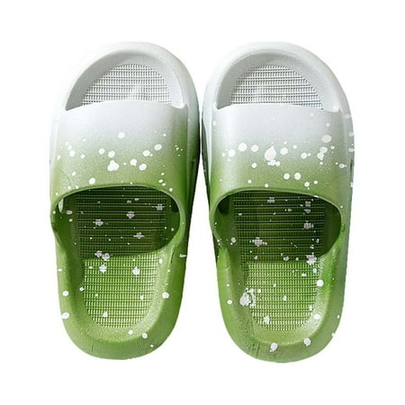 

Omagie Toddler Little Kids Slides Sandals Unicorn Shark Bunny Beach Pool Shower Slides Anti-Skid Home Bath Slippers Cute Summer Outdoor Shoes for Girls and Boys(Green 1)