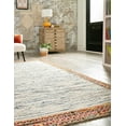 thumbnail image 3 of Unique Loom Chindi Jute Collection Area Rug - Striped (9' x 12' 2" Rectangle Ivory/Blue), 3 of 10