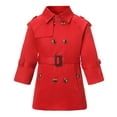 thumbnail image 3 of Favoffer Girl's Single Breasted Trench Coat Kids Long Sleeve British Style Toddler Comfortable Outerwear for Daily Travel Party Uniform 1-13 Years, 3 of 5