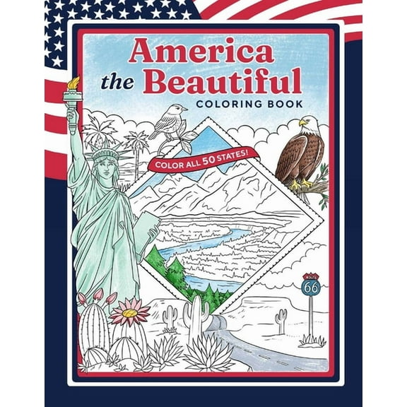America the Beautiful Coloring Book: Color All 50 States! (Paperback)