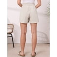 thumbnail image 3 of DARING DIVA Women's Elastic High Waisted Drawstring Shorts with Pockets Small Beige, 3 of 6